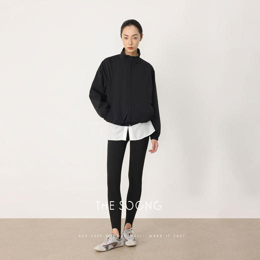 THESOONG|“立体辑边”盖齿拉链橡筋收口立领夹克HWWT7573 商品图4