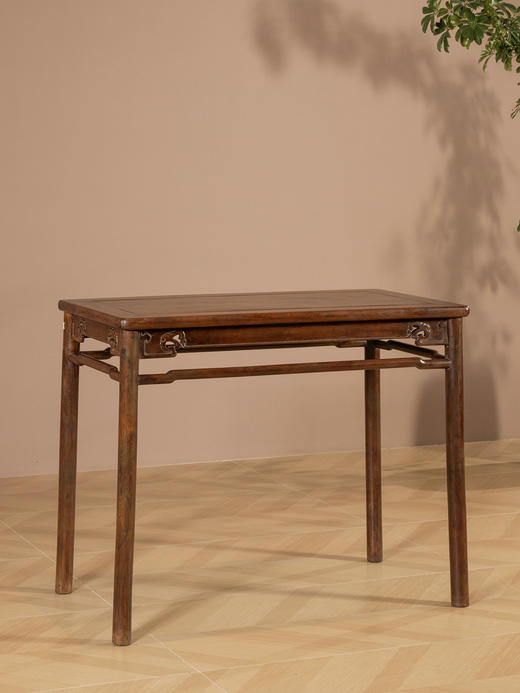 清	黄花梨云纹罗锅枨独板半桌 商品图0