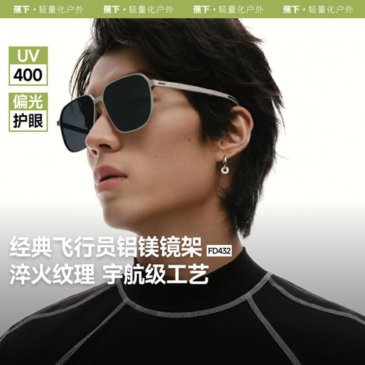【春上新】【新品】6楼蕉下飞行员铝镁折叠墨镜FD432 商品图0