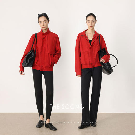 THESOONG|“酵洗柔滑”铜氨棉混纺轻盈立领工装外套HBWT8125 商品图1