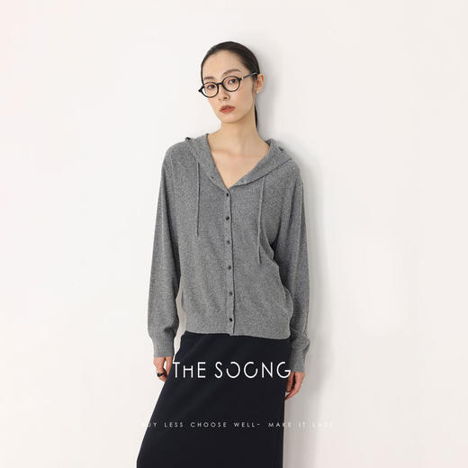 THESOONG|"蚕丝外套"100%桑蚕丝手工双股编织雾面肌理连帽外套HWWT8615 商品图3