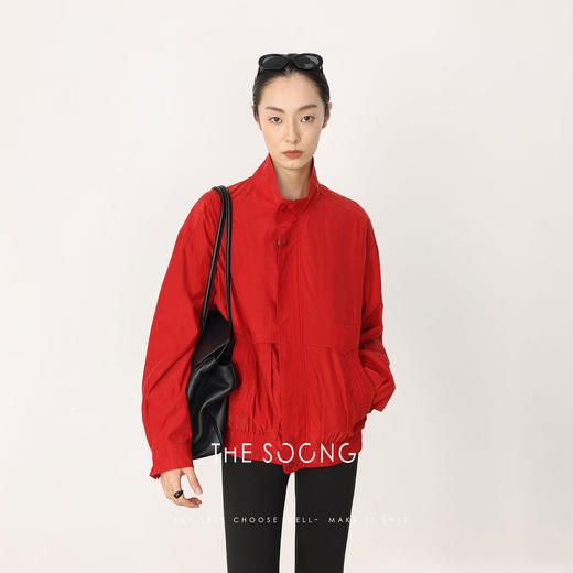 THESOONG|“酵洗柔滑”铜氨棉混纺轻盈立领工装外套HBWT8125 商品图4