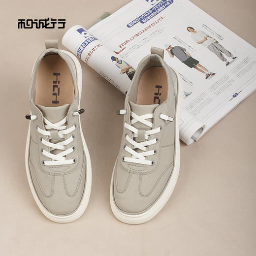 和诚行2026春季新款舒适软底圆头系带百搭运动男式休闲鞋0551280 商品图1
