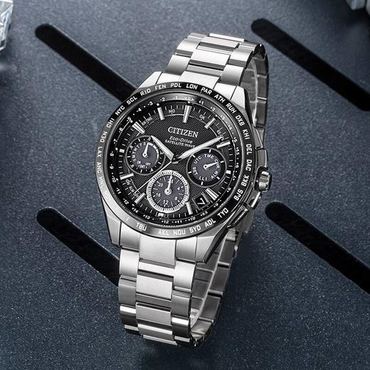 西铁城日本正品舒博钛™间DLC抗磨损碳素膜 复古光动能防水卫星对时男表CC9015-54E 商品图10