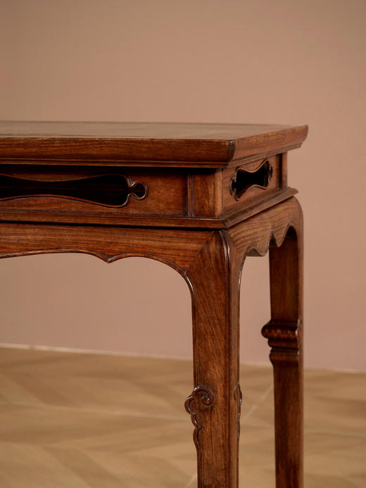 清早期	黄花梨镶绿石高束腰马蹄腿香案 商品图2