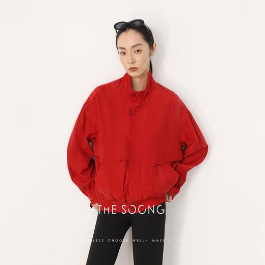 THESOONG|“酵洗柔滑”铜氨棉混纺轻盈立领工装外套HBWT8125 商品图3