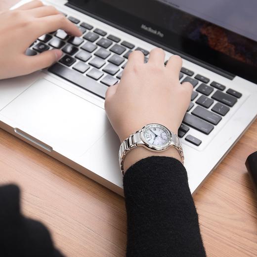 西铁城日本官方正品不锈钢光动能万年历电波女表EC1170-85D 商品图7