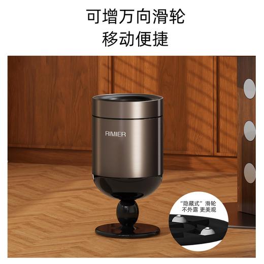 不锈钢垃圾桶客厅高脚酒杯家用2025新款中古风红色高颜值无盖复古 商品图3