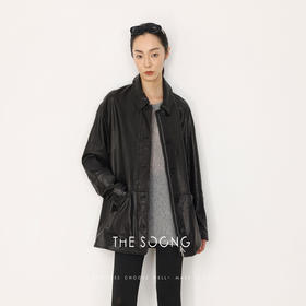 THESOONG|早春新款精选小羊皮细腻柔光感翻领皮衣外套HWPY8668