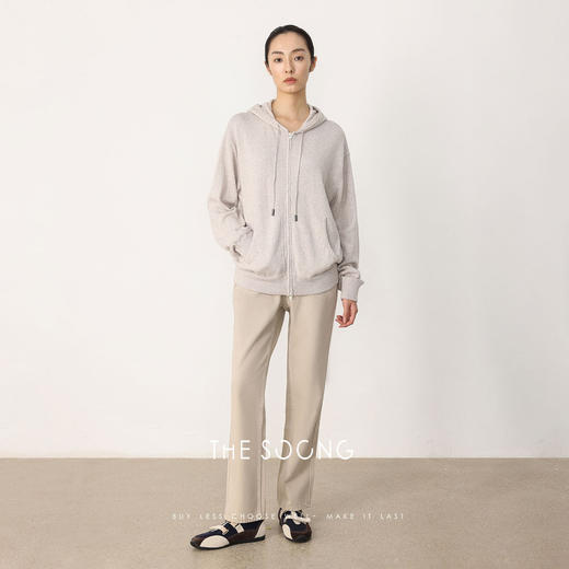 THESOONG|"羊绒卫衣"山羊绒细腻软糯肌理感抽绳连帽卫衣外套HBMY8403 商品图4