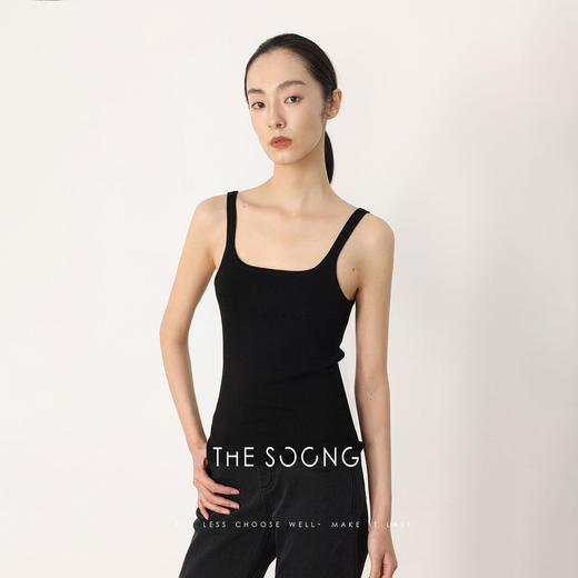 THESOONG"裸感背心"100%三醋酸细密爽滑感基础背心上衣8488 商品图4