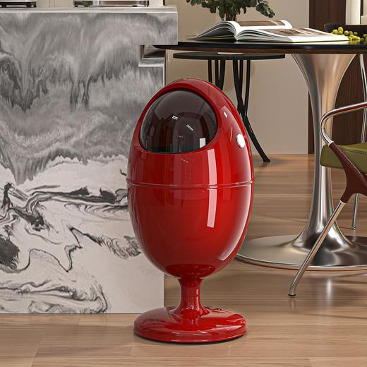 高颜值恐龙蛋垃圾桶客厅免弯腰垃圾筒高脚卫生间废纸篓儿童收纳架 商品图2