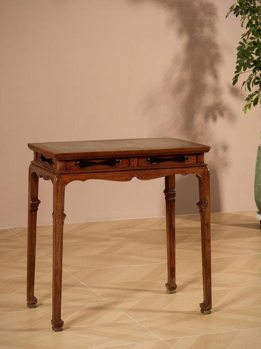 清早期	黄花梨镶绿石高束腰马蹄腿香案 商品图1