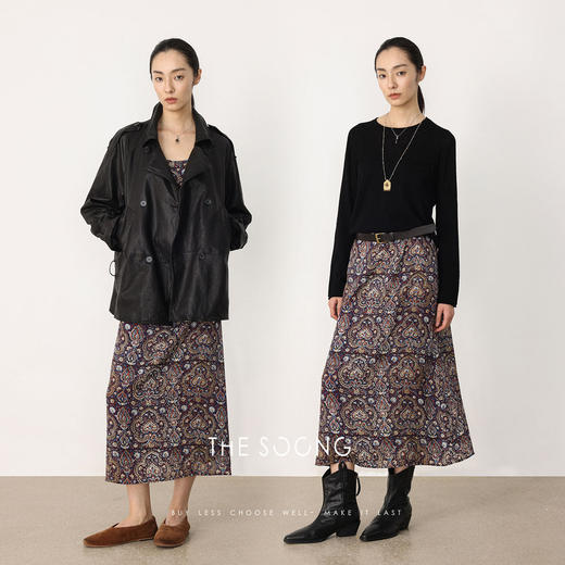 THESOONG"花卉吊带裙"纯桑蚕丝珍珠缎面感吊带连衣裙女HWQZ8664 商品图3