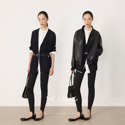 THESOONG|"‘无压力’塑型显瘦踩脚 黑色高弹休闲打底瑜伽裤Z8637 商品图5
