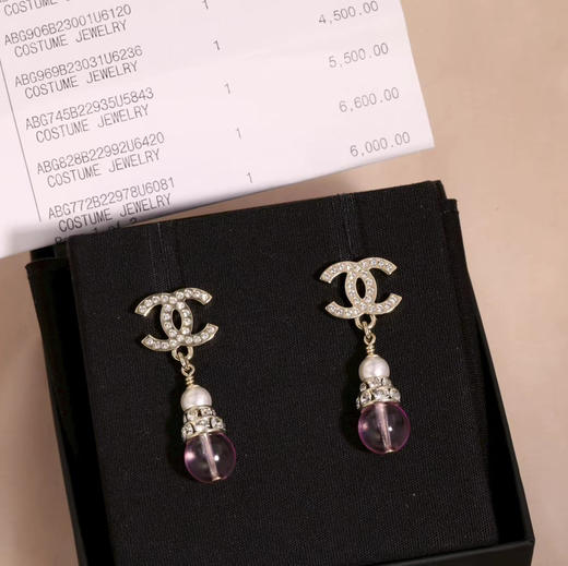 Ch@nel专柜6600香家26C 粉色水晶双c耳环 商品图2