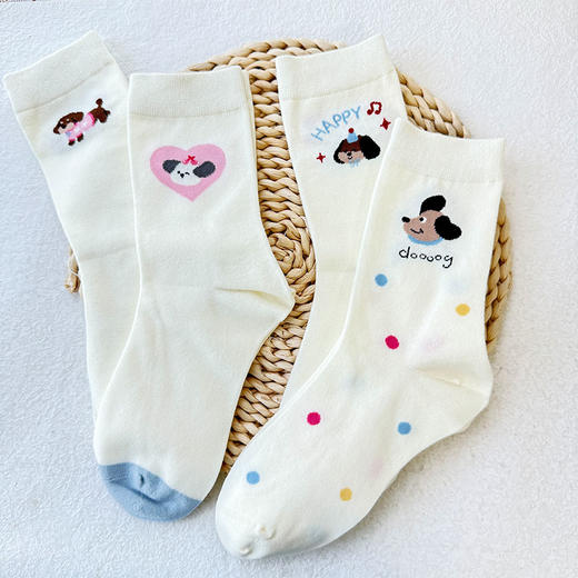 《01 无货勿拍》欢乐萌友JN-002欢乐小狗女款中袜纪念日百货门店同款163297419 商品图5