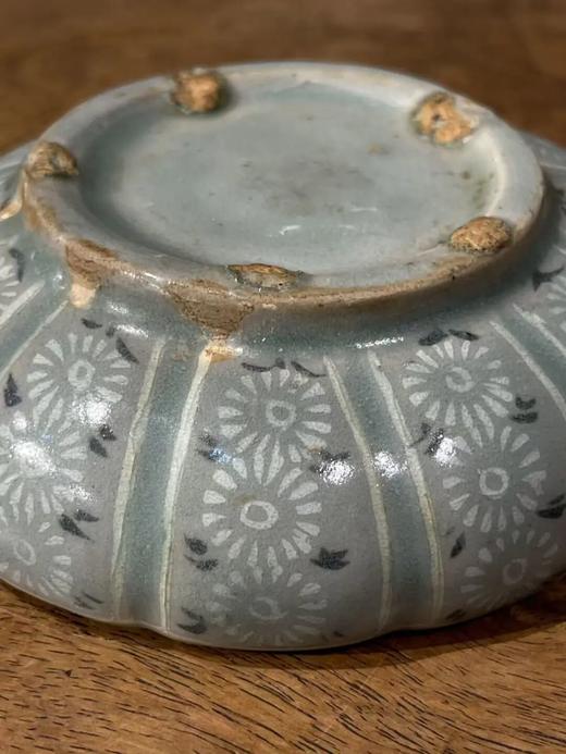 象嵌青瓷花卉纹瓜棱束口笔洗，顺丰包邮 商品图11