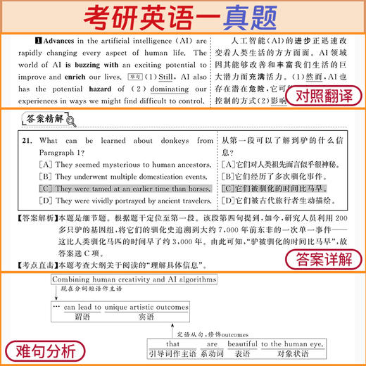2027考研成功英语一历年真题卷基础版2007-2016年10年考研英语一真题详细解析难句剖析 商品图3