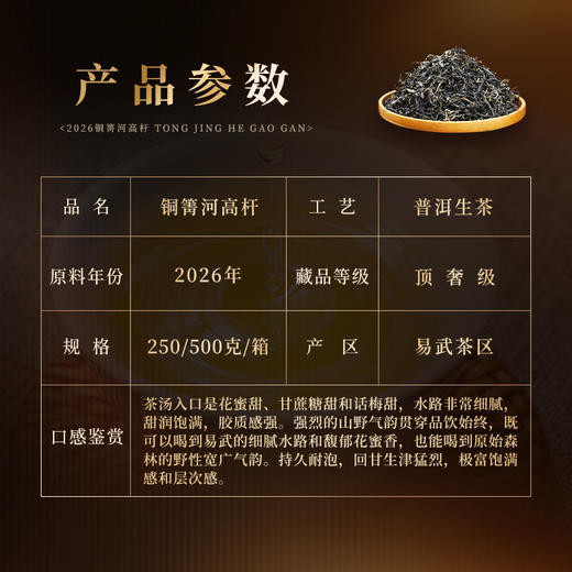 【铜箐河高杆预售】天花板，2026年铜箐河的高杆，根据茶农往年采摘经验，今年预计可以采摘5公斤左右干茶。 商品图1