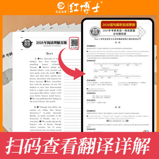 2027晋远图书考研成功英语一真题阅读手译本2007-2026年 红博士晋远图书考研成功 商品图4