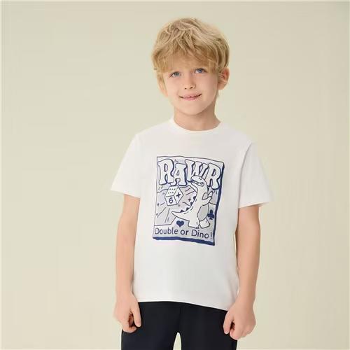 佐丹奴童装26年新款全棉平纹印花T恤衫03096206 商品图0