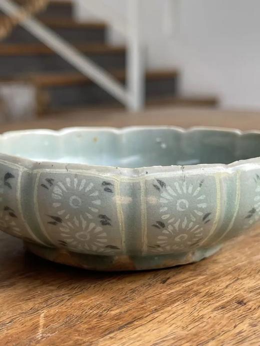 象嵌青瓷花卉纹瓜棱束口笔洗，顺丰包邮 商品图6