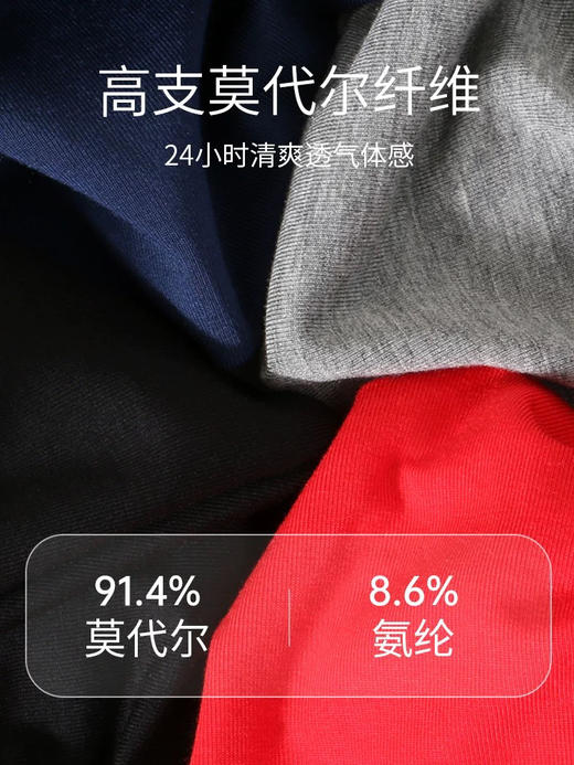 【经典莫代尔】SCHIESSER 德国舒雅男士纯色莫代尔平角内裤单条装35/18477T 商品图1