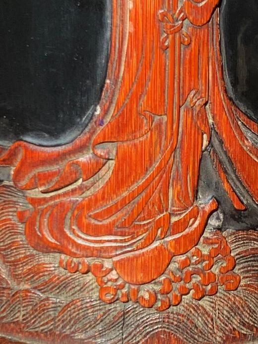 黑漆地雕洛神赋图文竹雕笔筒，顺丰包邮 商品图7