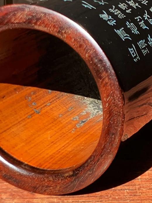 黑漆地雕洛神赋图文竹雕笔筒，顺丰包邮 商品图9