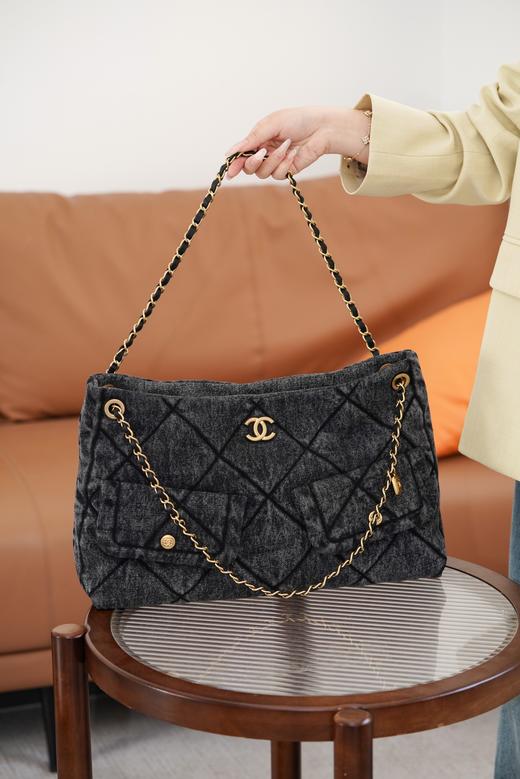 香奈儿 25k Hobo购物袋 黑色牛仔（LZ） 商品图2