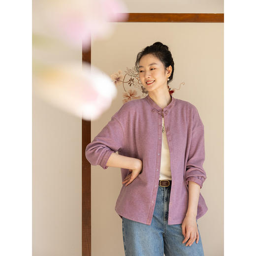 牧衣游原创 绒面棉短外套女春新款柔软舒适百搭休闲文艺开衫 春庭 商品图1