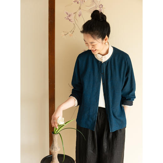 牧衣游原创 40姆米重磅缠枝纹罗香云纱外套古朴禅意中式开衫 千屿 商品图1