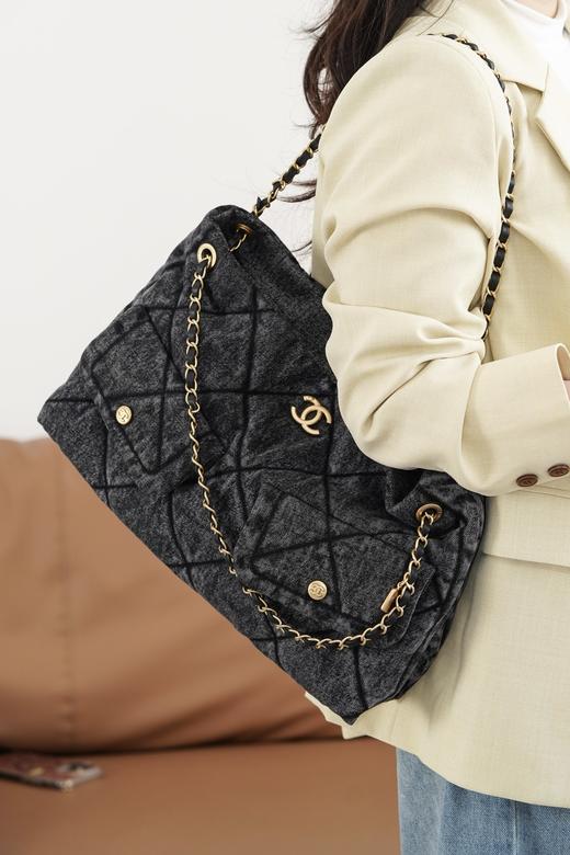 香奈儿 25k Hobo购物袋 黑色牛仔（LZ） 商品图0