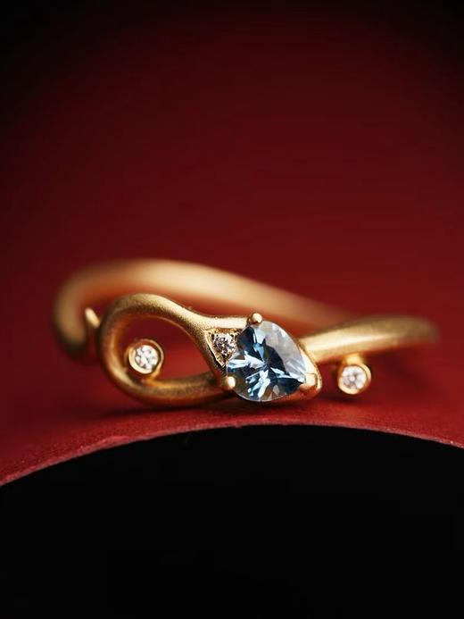 【喆】海蓝宝蛇形戒指 商品图0