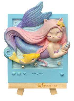 [玩作]香氛摆件冰箱贴-美人鱼 -浮雕画板-彩绘bj