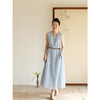 牧衣游原创 100支打条无袖棉质连衣裙新款宽松蓝色文艺长裙 迎风 商品缩略图1