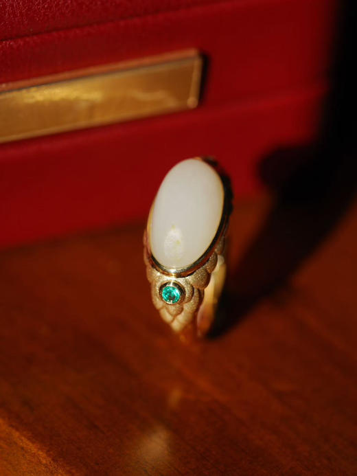 【喆】和田玉鳞纹戒指 商品图0