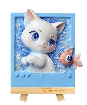 [玩作]香氛摆件冰箱贴-摸鱼喵 -浮雕画板-白板bj