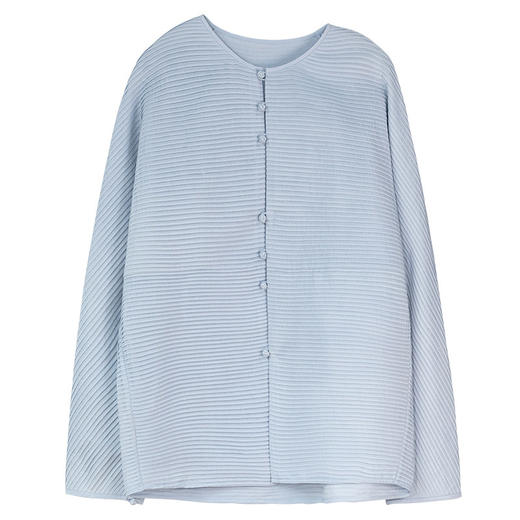 牧衣游原创 打条丝棉外套女新款轻薄宽松蓝色百搭文艺开衫 初醒 商品图4