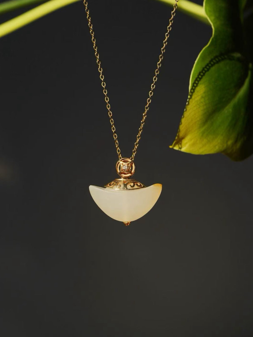 【喆】和田玉元宝吊坠