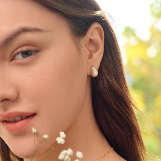 2楼Fellala/翡拉拉「春雨」耳钉耳饰时尚轻奢首饰货号926433101吊牌价699现价629 商品图2