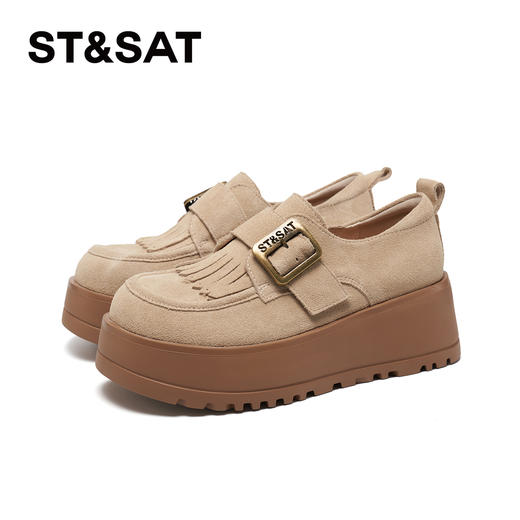 星期六26春新款英伦流苏单扣厚底乐福SSE1111182 商品图5