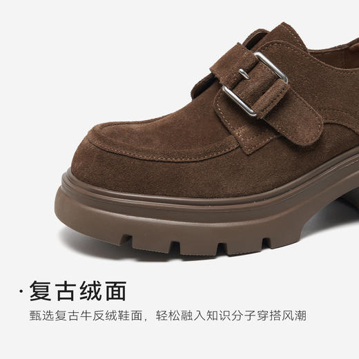 星期六26春新款复古绒面厚底乐福鞋SSE1111181 商品图9