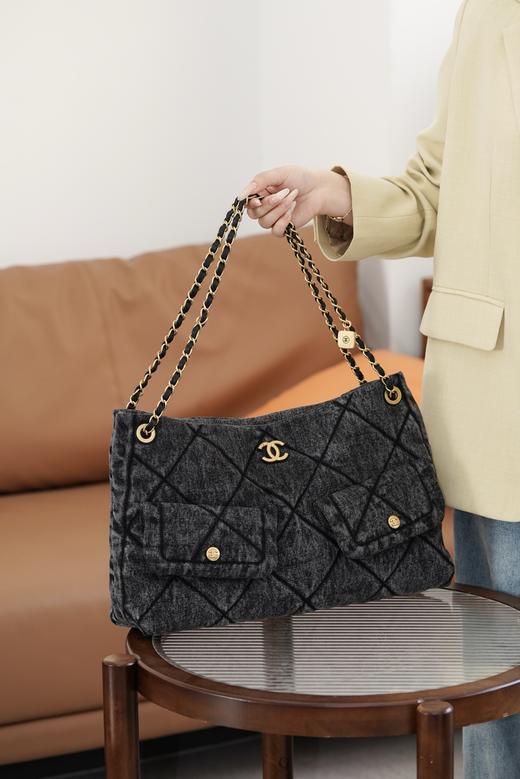 香奈儿 25k Hobo购物袋 黑色牛仔（LZ） 商品图8