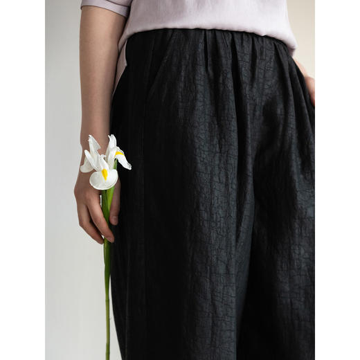 牧衣游原创 重磅龟裂纹香云纱休闲长裤垂感显瘦禅意百搭裤子 初山 商品图3