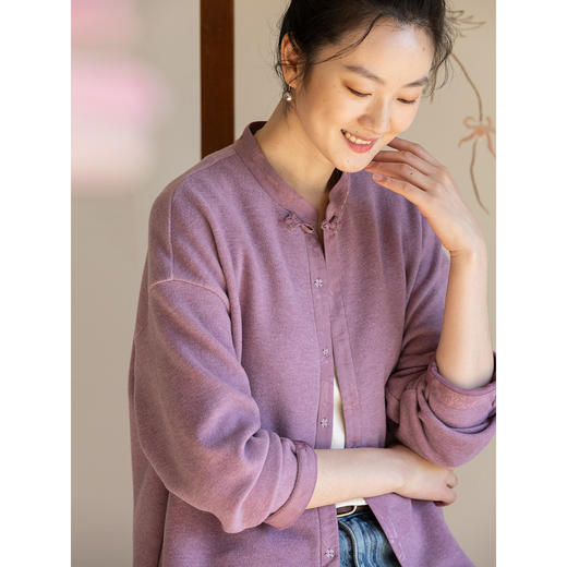 牧衣游原创 绒面棉短外套女春新款柔软舒适百搭休闲文艺开衫 春庭 商品图2