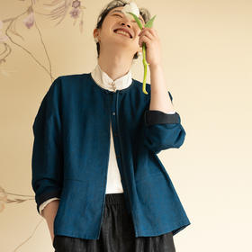 牧衣游原创 40姆米重磅缠枝纹罗香云纱外套古朴禅意中式开衫 千屿