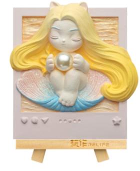 [玩作]香氛摆件冰箱贴-维纳喵的诞生 -浮雕画板-彩绘bj