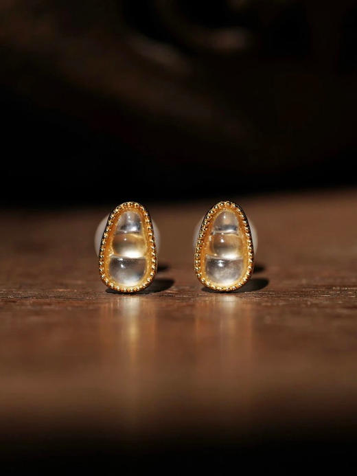 【喆】翡翠福豆耳钉 商品图0